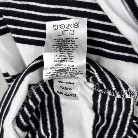 Zanerobe Shirt Mens M White Black Striped Crewneck Casual Cotton Long‎ Tee GUC - Picture 9 of 9